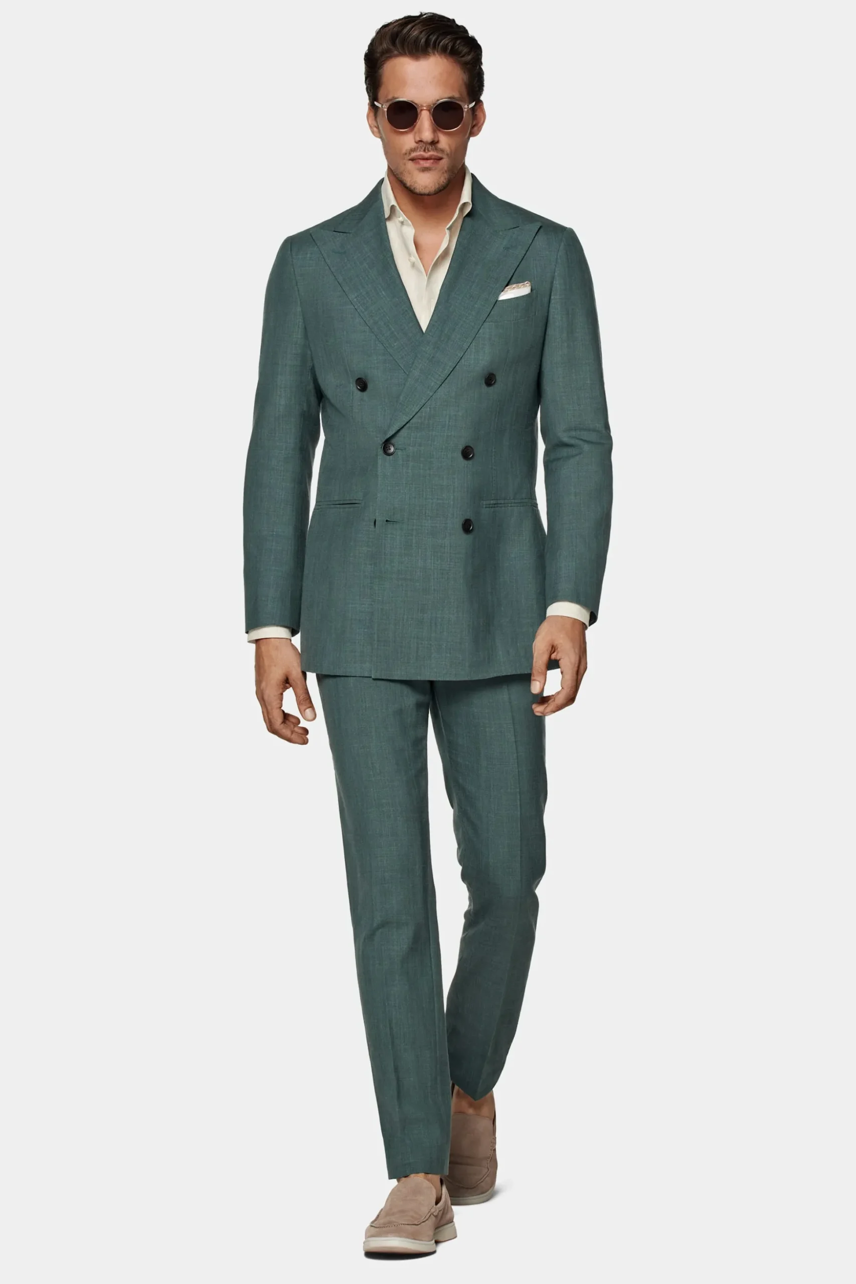 SUITSUPPLY Havana Anzug Mittelgrün-Männlich Casual Anzüge