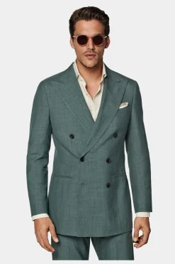 SUITSUPPLY Havana Anzug Mittelgrün-Männlich Casual Anzüge