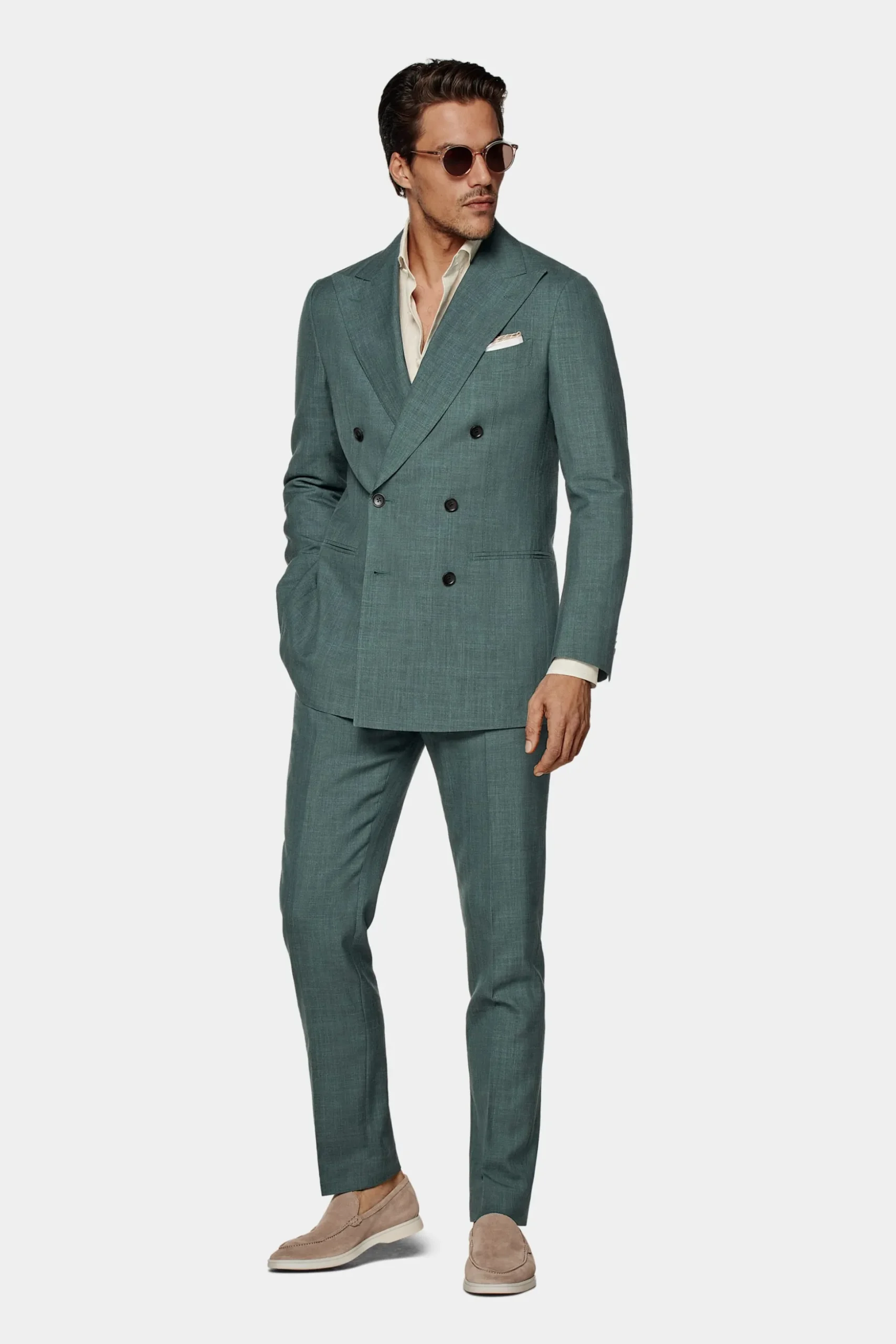 SUITSUPPLY Havana Anzug Mittelgrün-Männlich Casual Anzüge