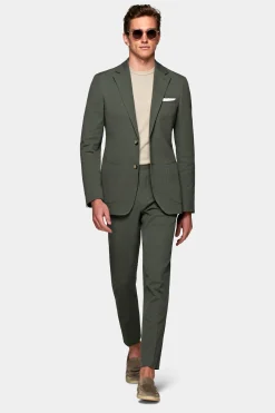 SUITSUPPLY Havana Anzug Mittelgrün-Männlich Casual Anzüge