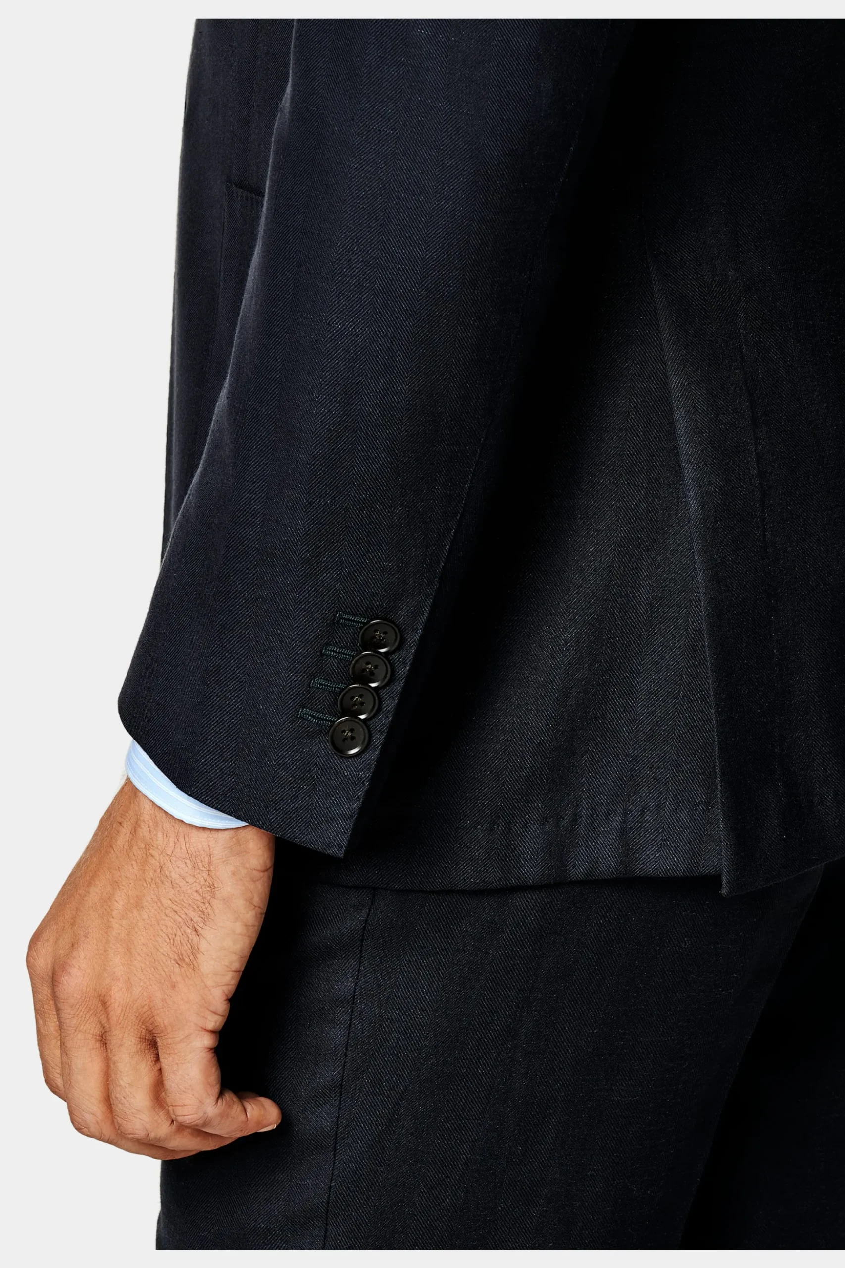 SUITSUPPLY Havana Anzug Navy Fischgrätmuster-Männlich Casual Anzüge