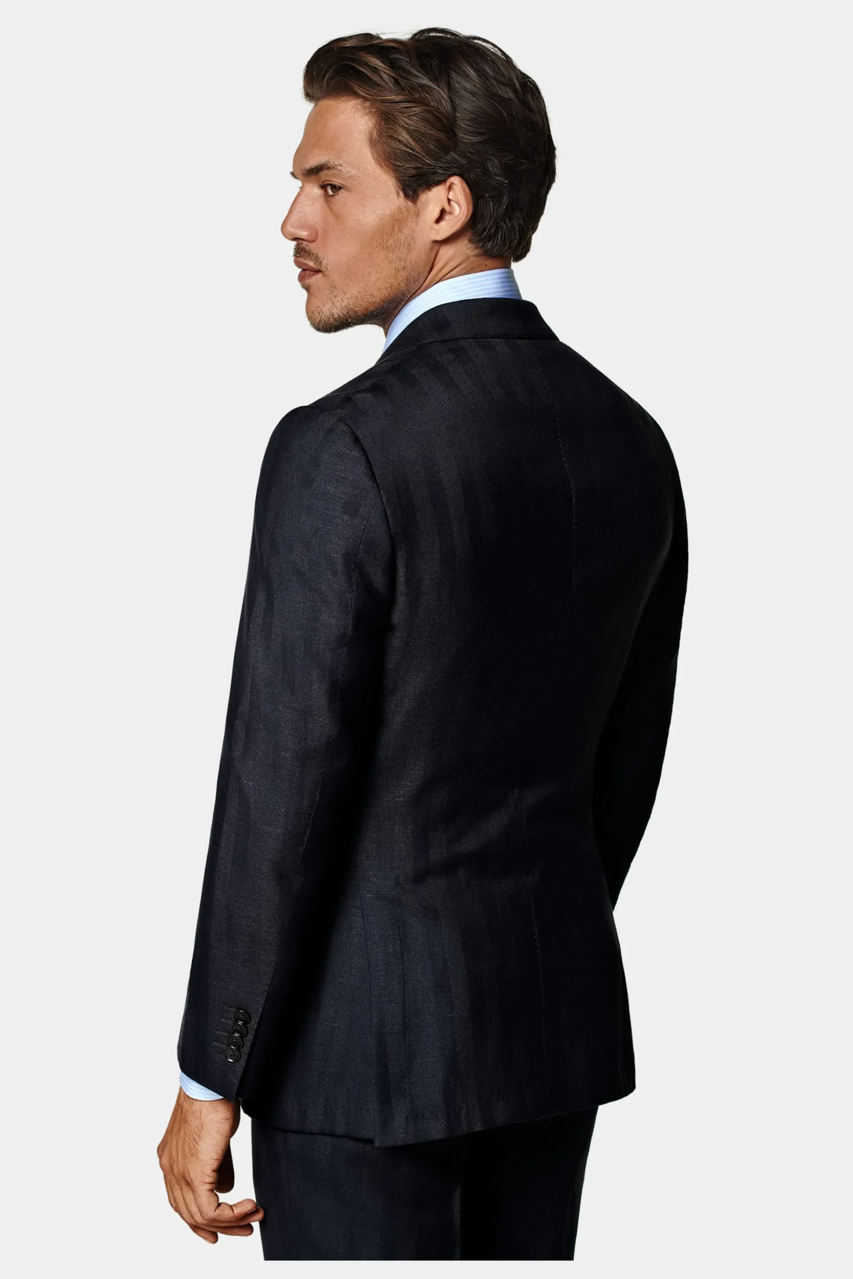 SUITSUPPLY Havana Anzug Navy Fischgrätmuster-Männlich Casual Anzüge
