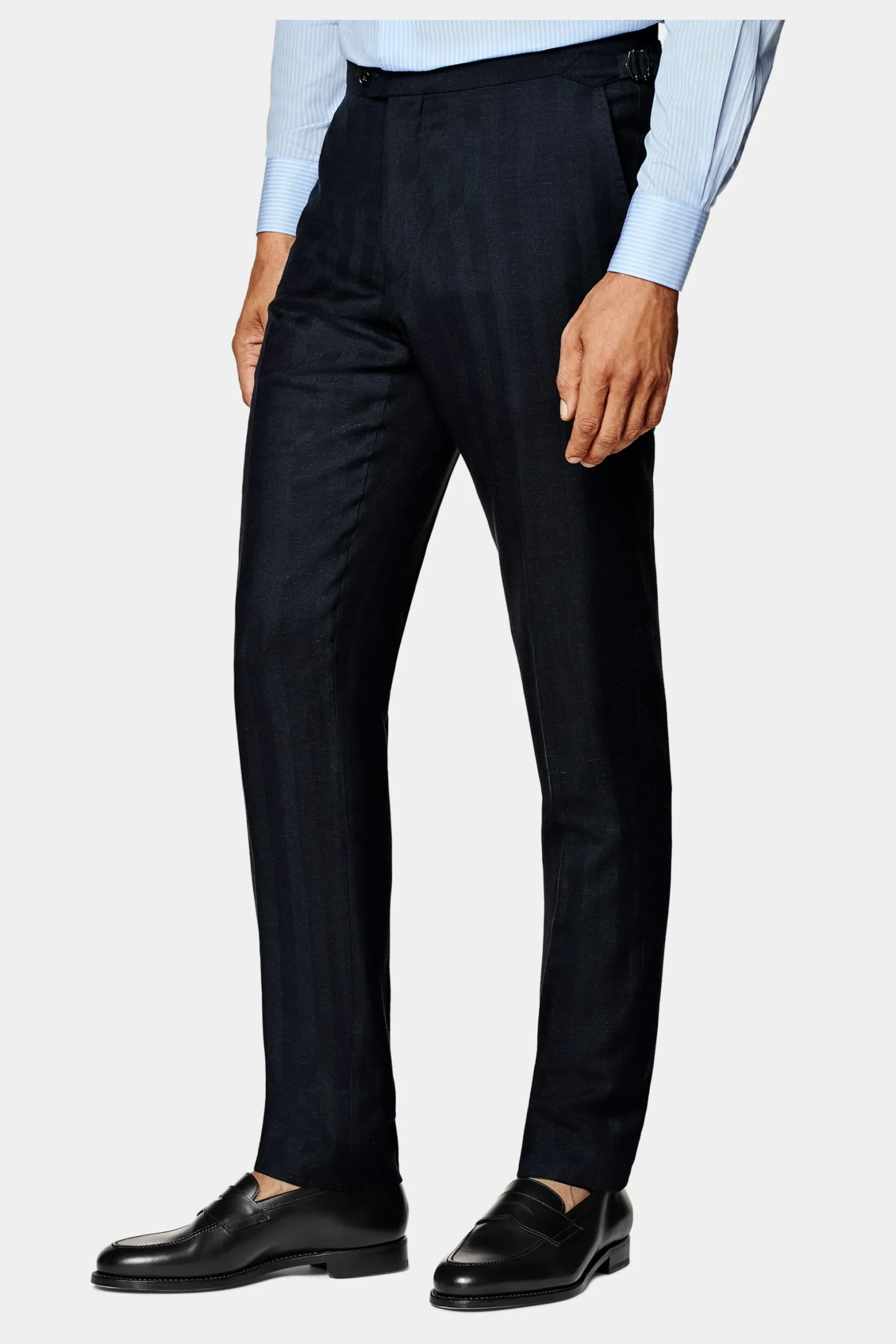 SUITSUPPLY Havana Anzug Navy Fischgrätmuster-Männlich Casual Anzüge