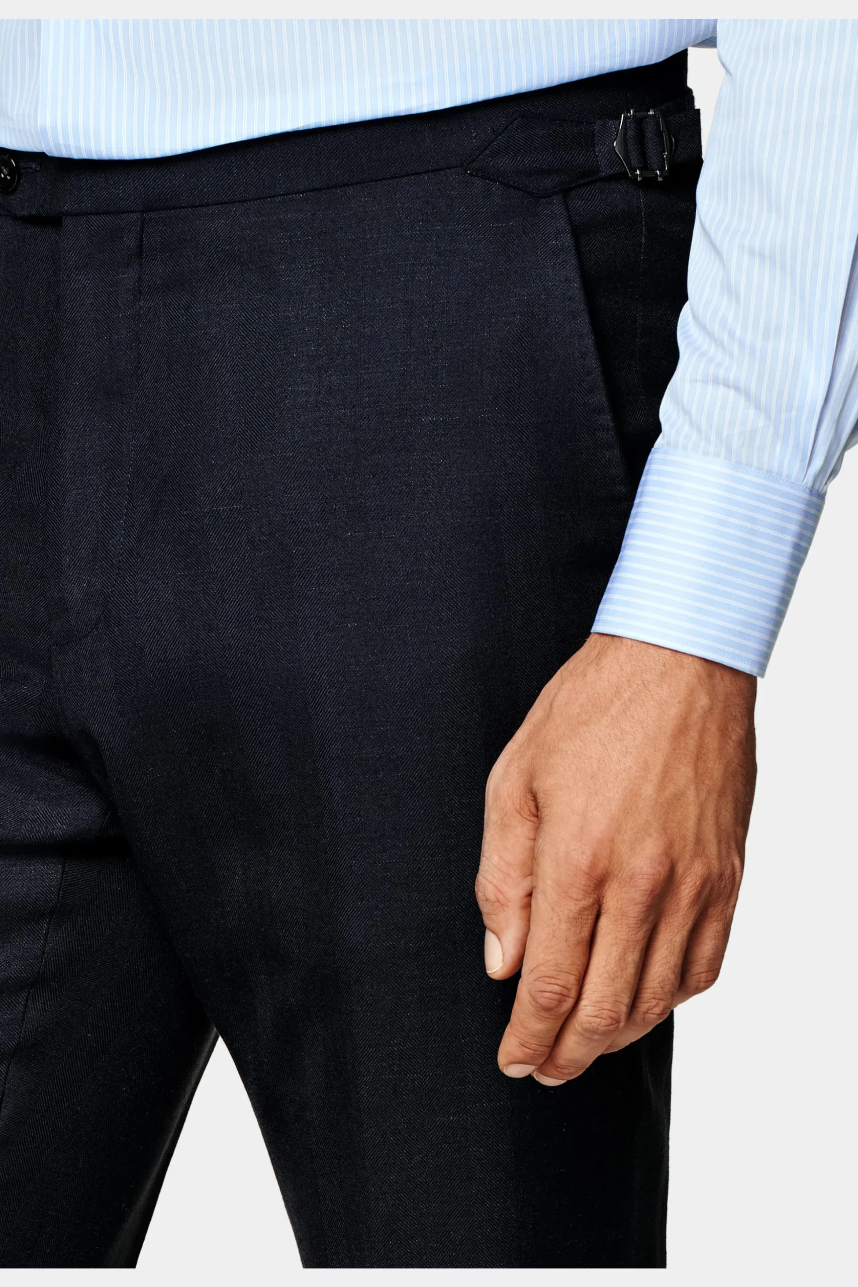 SUITSUPPLY Havana Anzug Navy Fischgrätmuster-Männlich Casual Anzüge