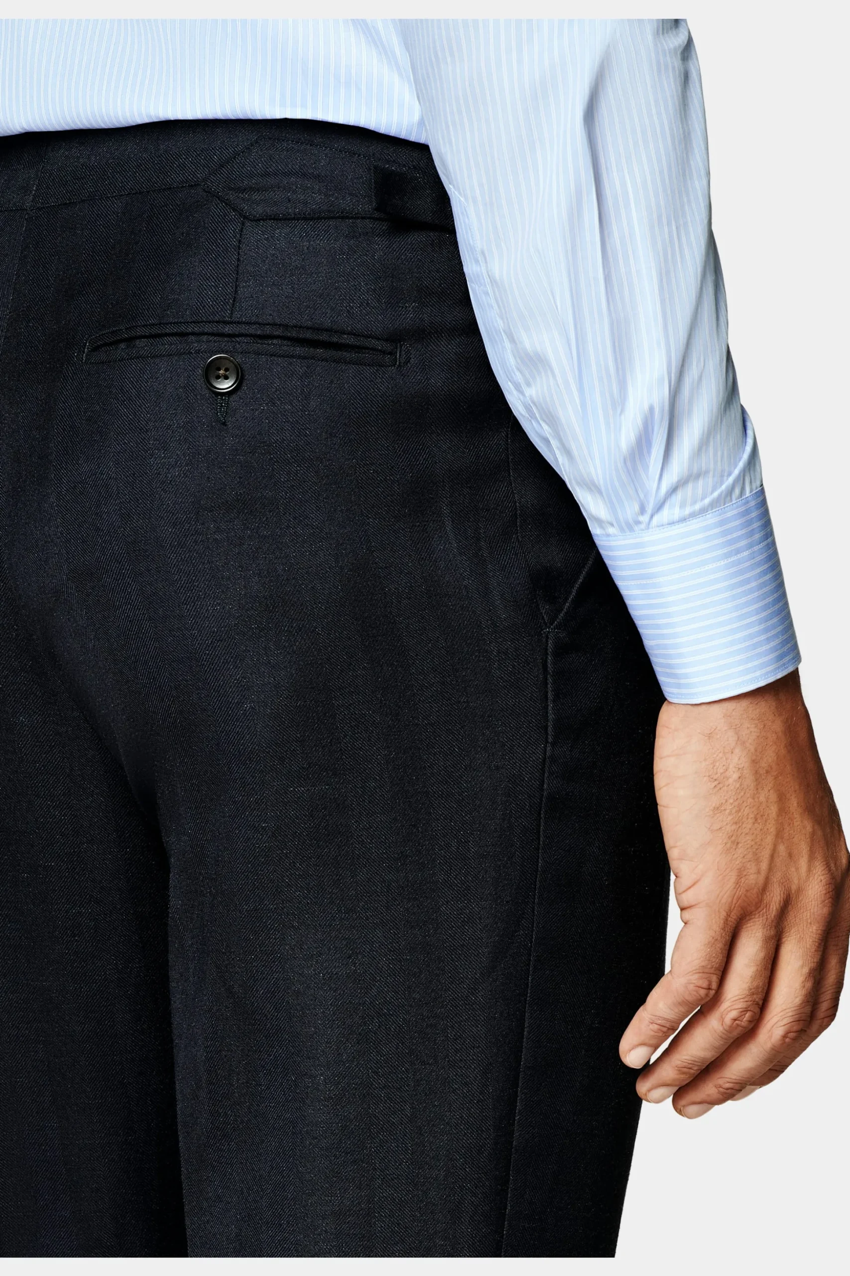 SUITSUPPLY Havana Anzug Navy Fischgrätmuster-Männlich Casual Anzüge