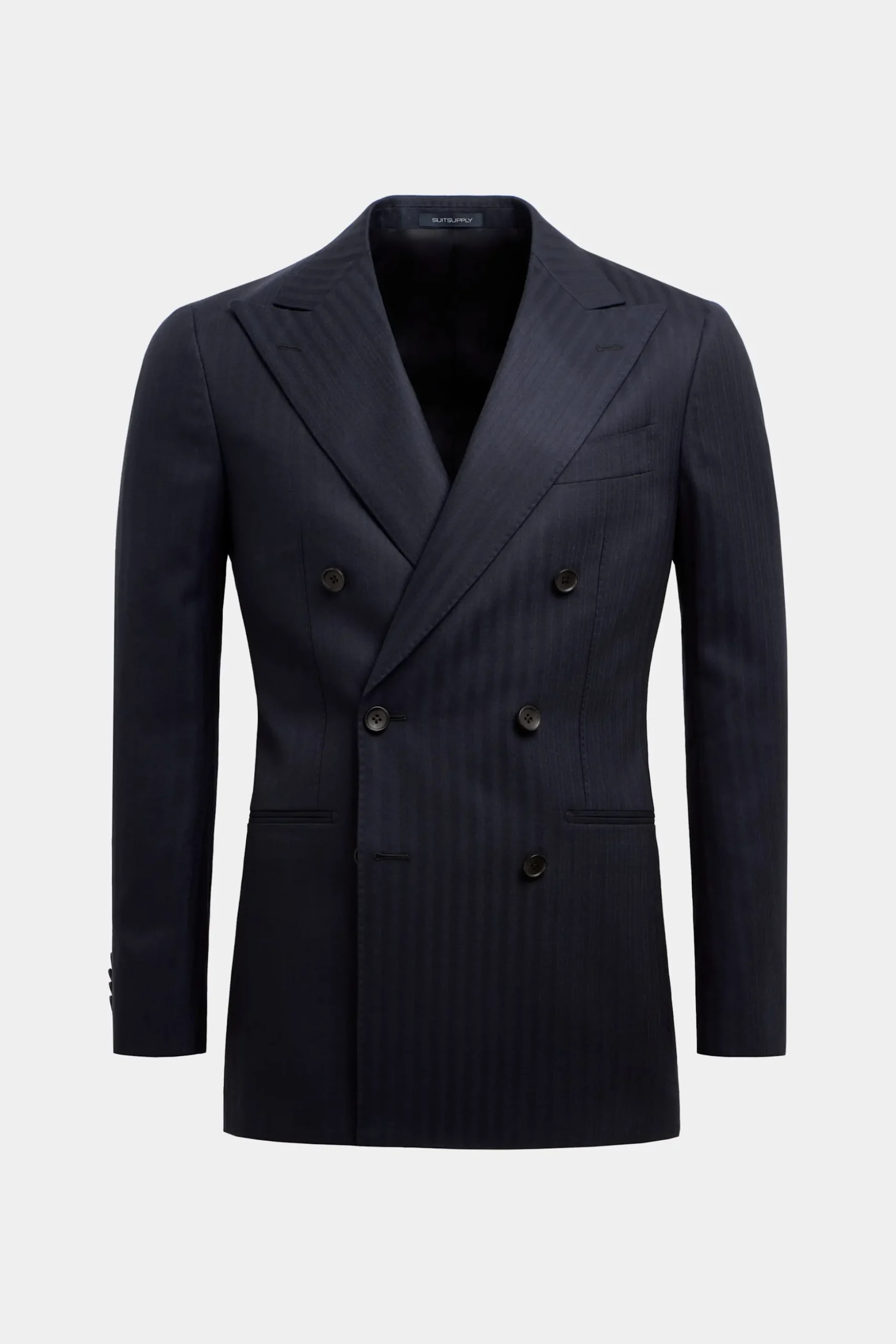 SUITSUPPLY Havana Anzug Navy Fischgrätmuster-Männlich Business Anzüge