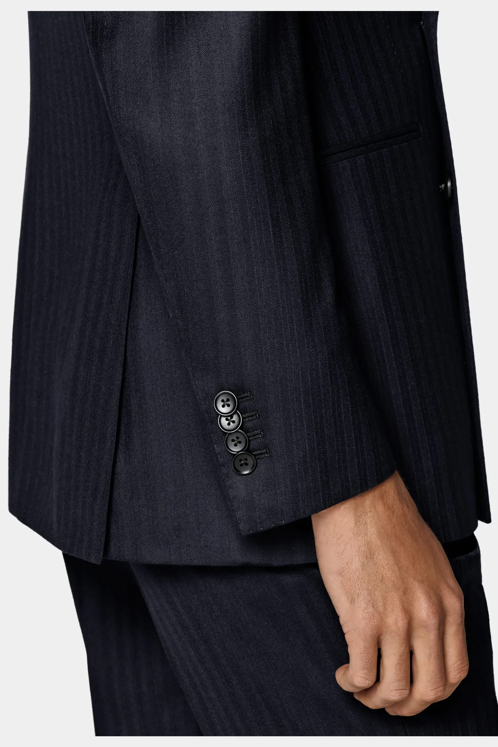 SUITSUPPLY Havana Anzug Navy Fischgrätmuster-Männlich Business Anzüge
