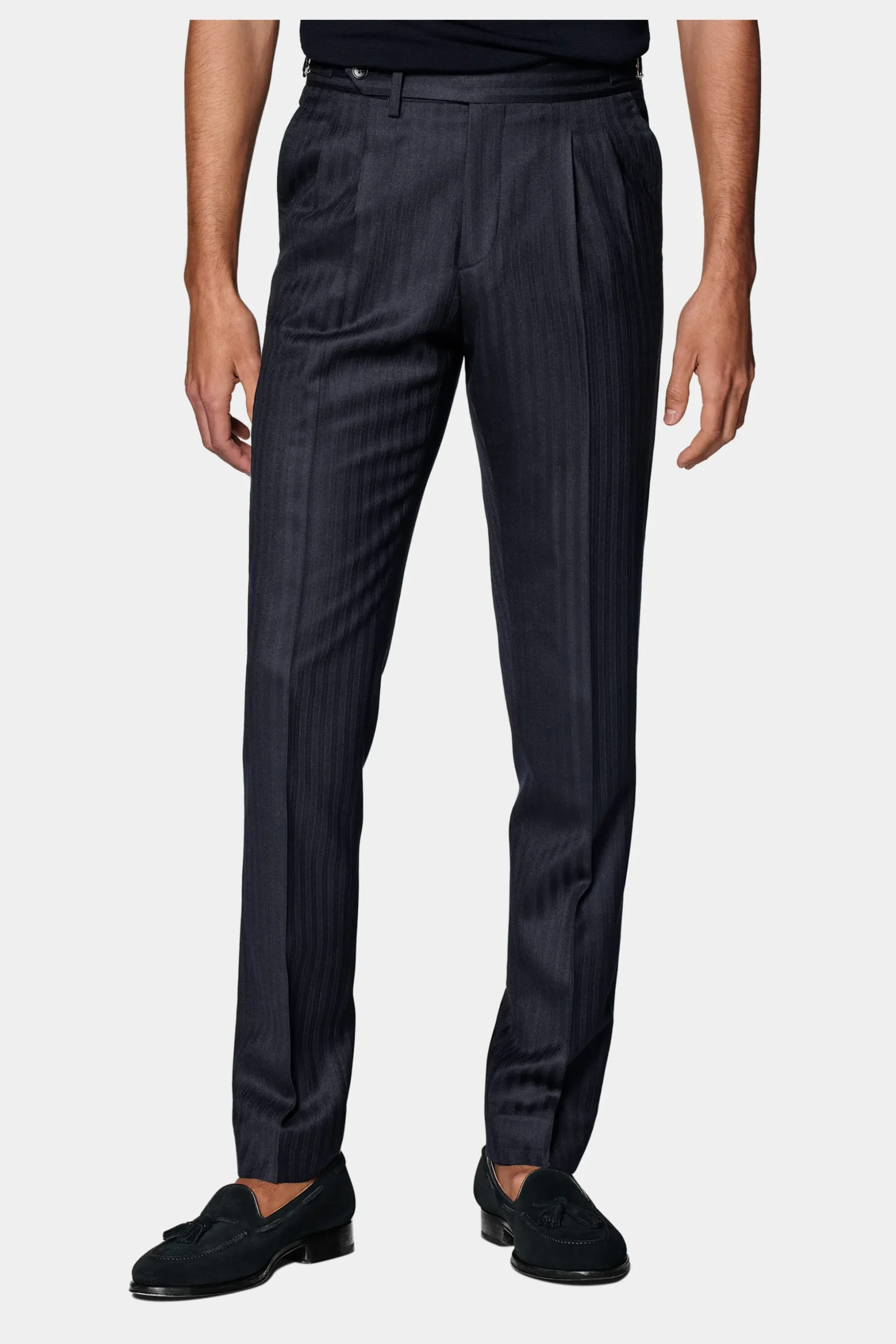 SUITSUPPLY Havana Anzug Navy Fischgrätmuster-Männlich Business Anzüge