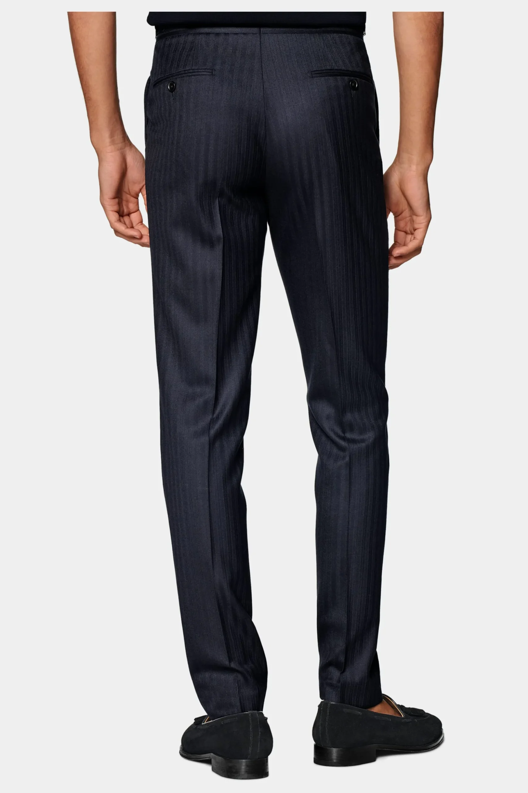 SUITSUPPLY Havana Anzug Navy Fischgrätmuster-Männlich Business Anzüge
