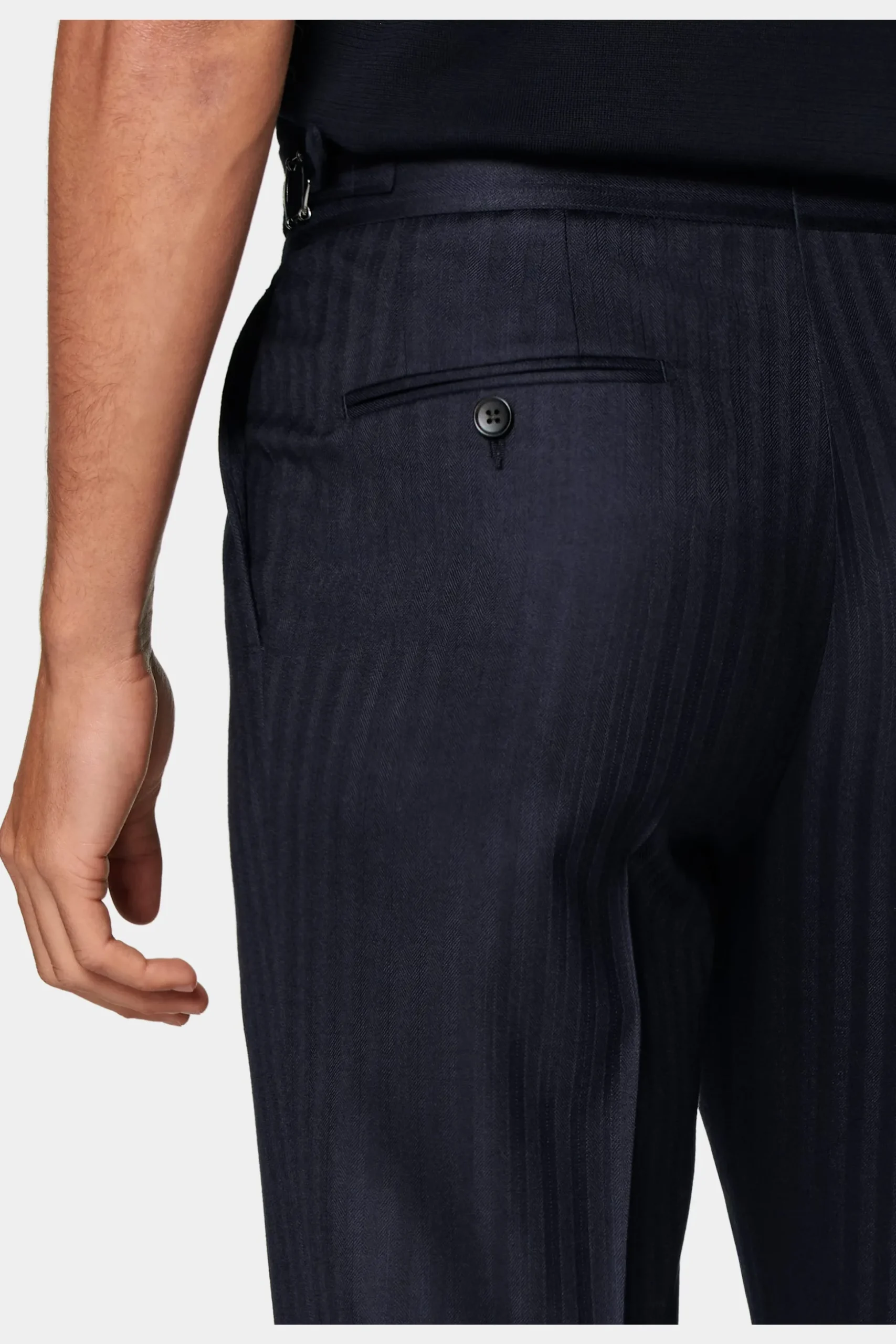 SUITSUPPLY Havana Anzug Navy Fischgrätmuster-Männlich Business Anzüge