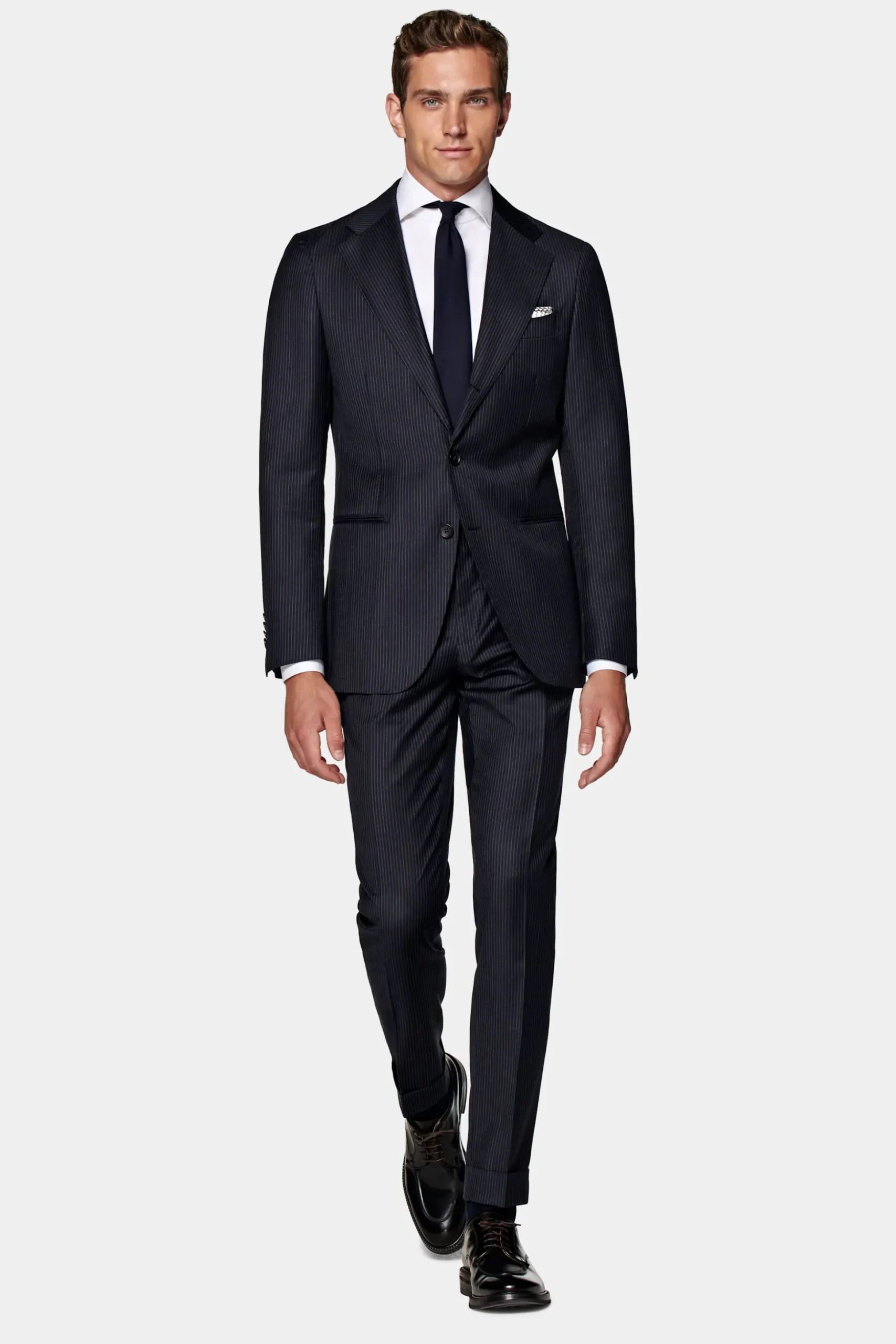 SUITSUPPLY Havana Anzug Navy Gestreift-Männlich Business Anzüge