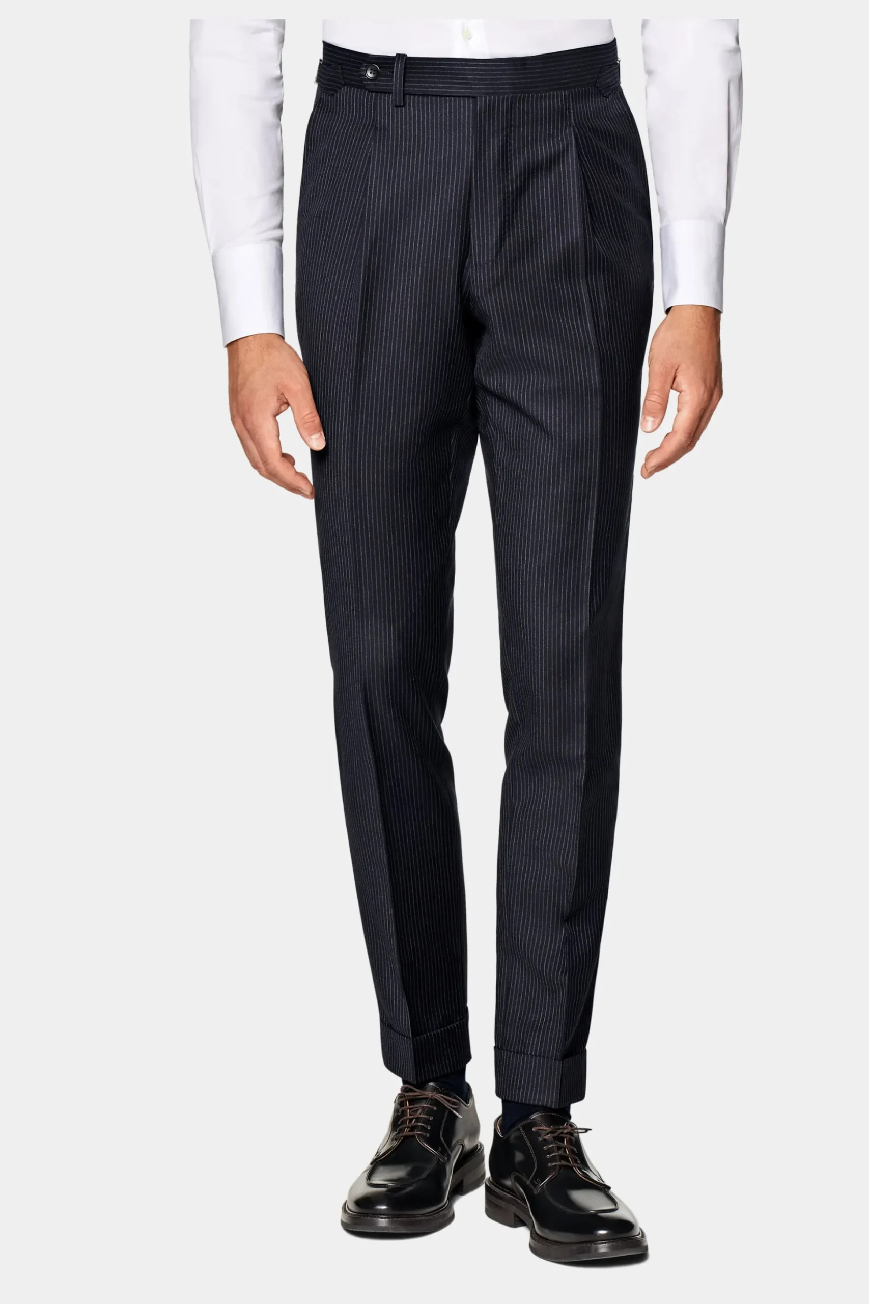 SUITSUPPLY Havana Anzug Navy Gestreift-Männlich Business Anzüge