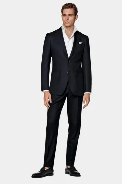 SUITSUPPLY Havana Anzug Navy Gestreift-Männlich Business Anzüge