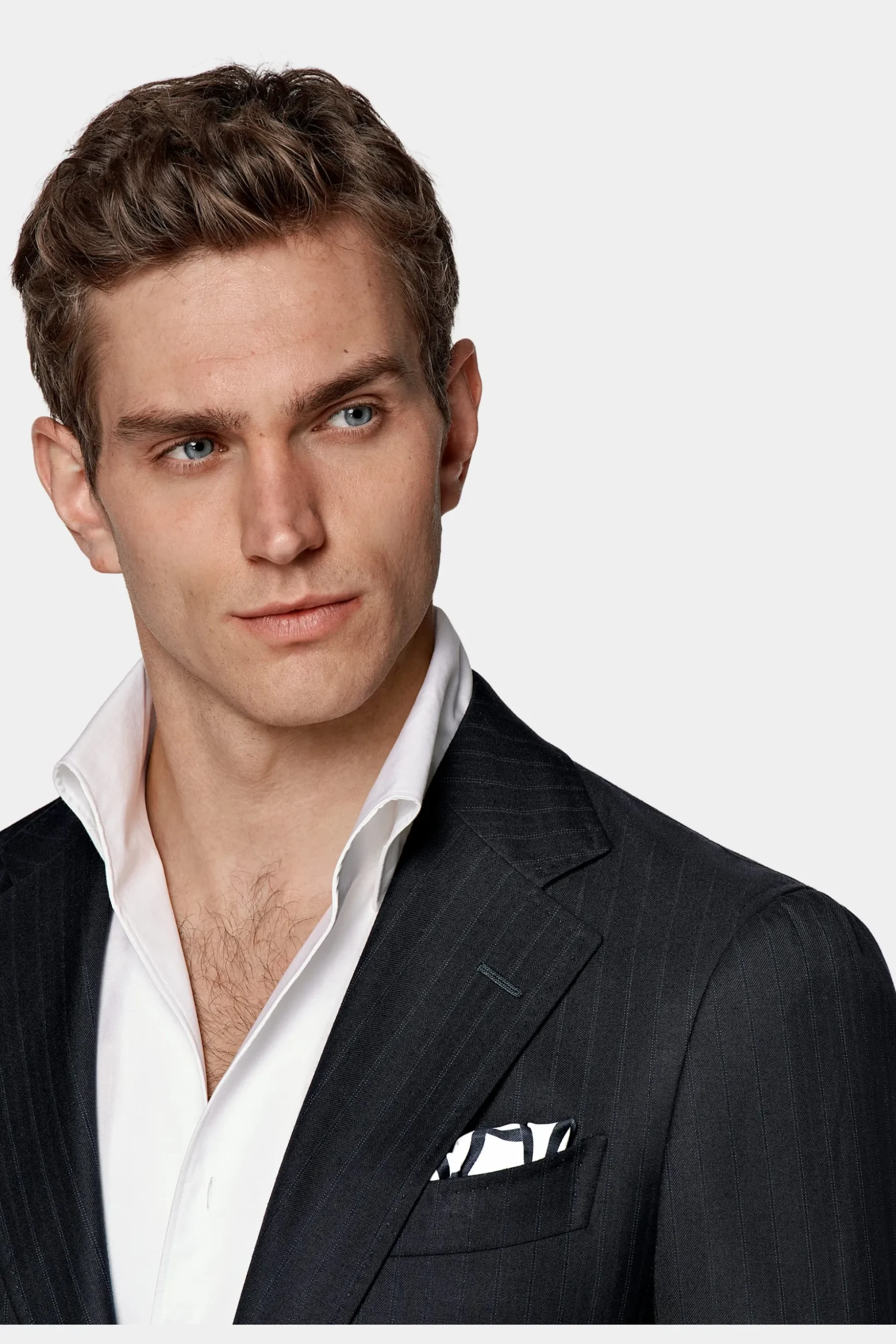 SUITSUPPLY Havana Anzug Navy Gestreift-Männlich Business Anzüge