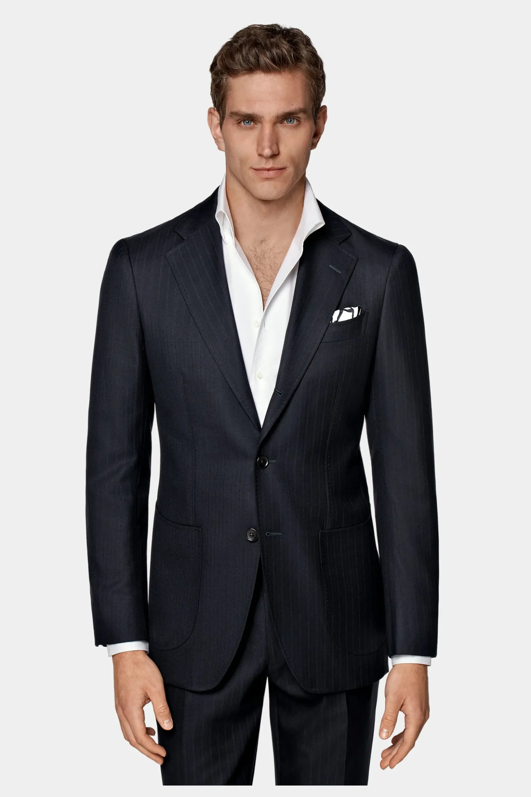SUITSUPPLY Havana Anzug Navy Gestreift-Männlich Business Anzüge