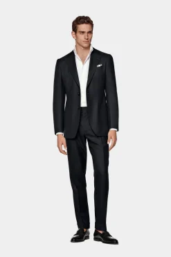 SUITSUPPLY Havana Anzug Navy Gestreift-Männlich Business Anzüge