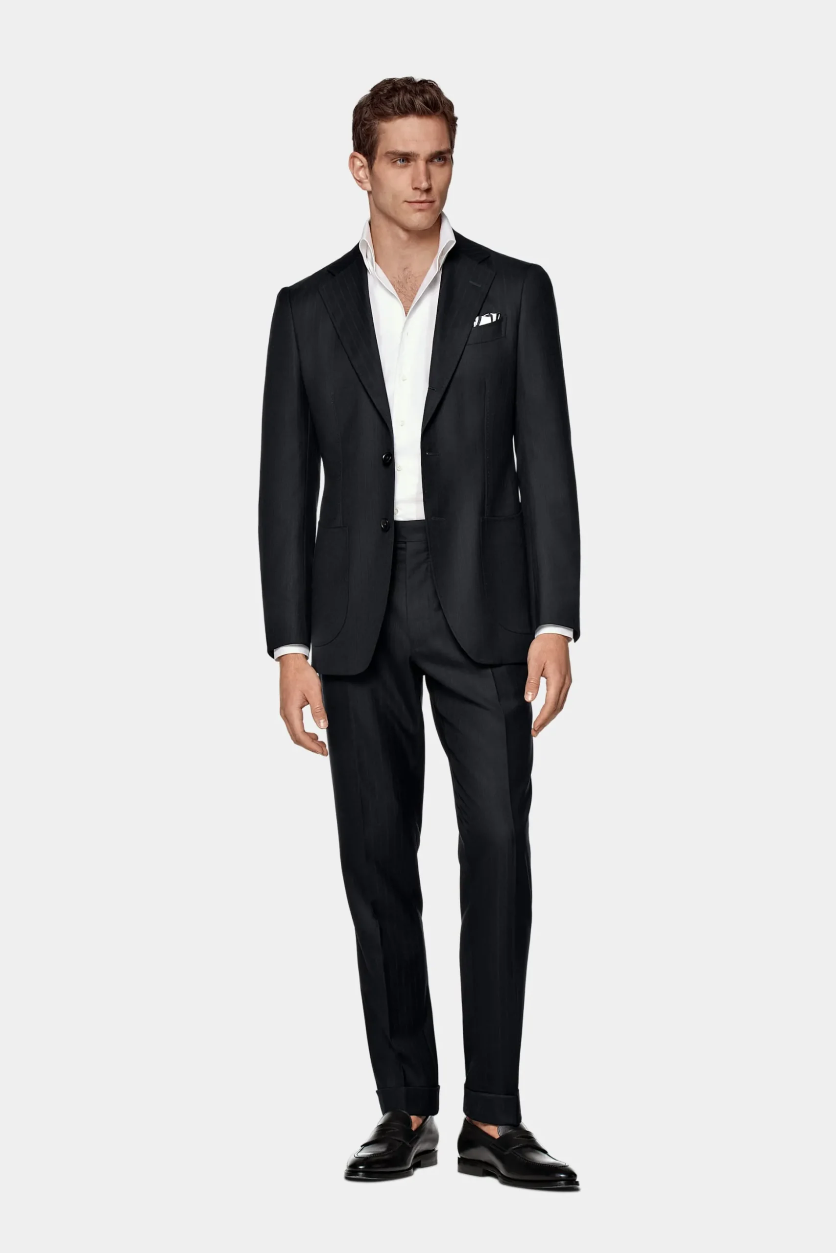 SUITSUPPLY Havana Anzug Navy Gestreift-Männlich Business Anzüge