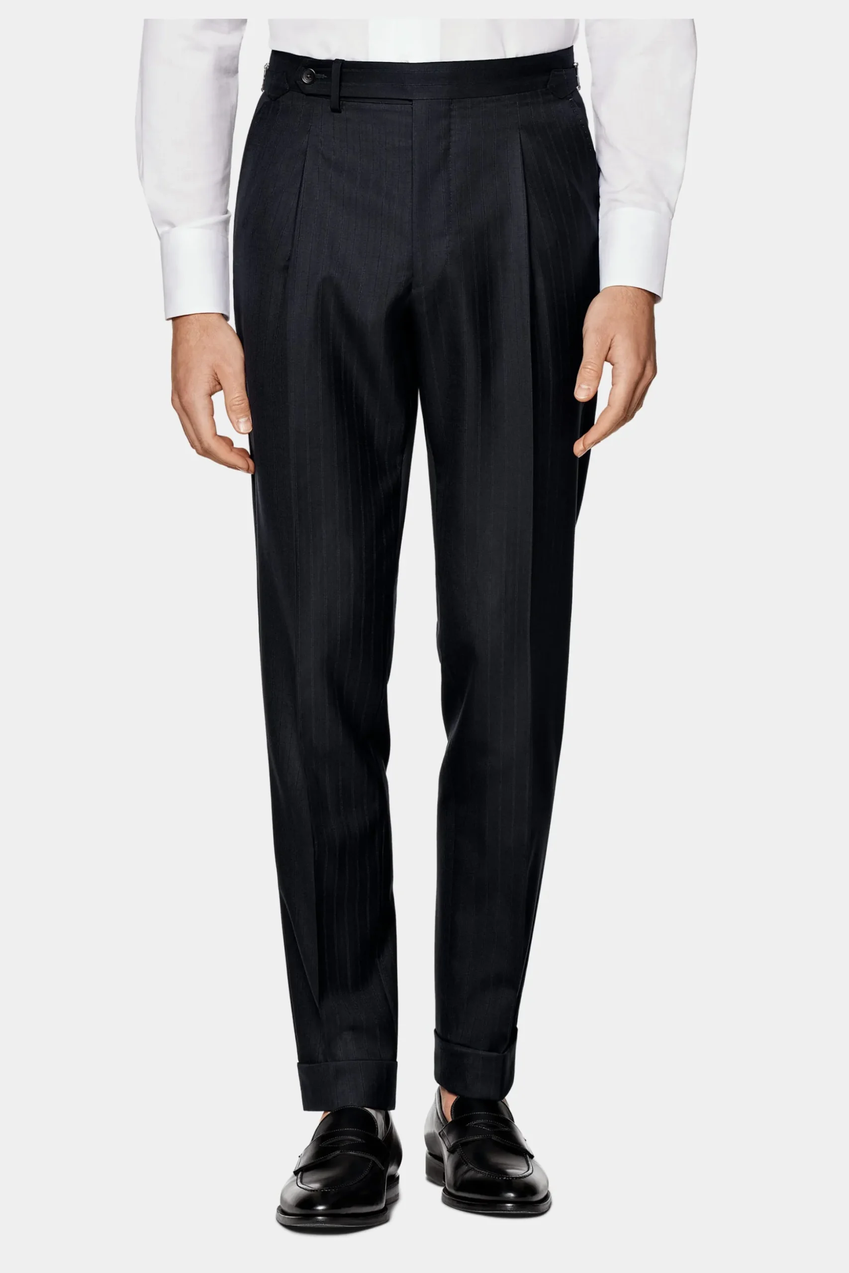 SUITSUPPLY Havana Anzug Navy Gestreift-Männlich Business Anzüge