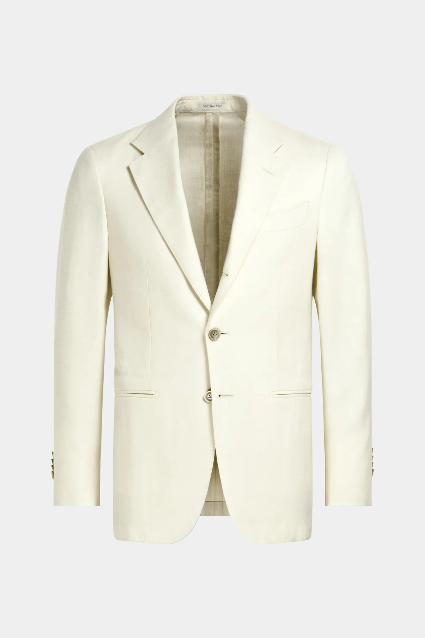 SUITSUPPLY Havana Anzug Off-White Fischgrätmuster-Männlich Casual Anzüge