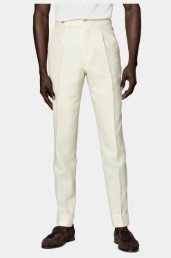 SUITSUPPLY Havana Anzug Off-White Fischgrätmuster-Männlich Casual Anzüge
