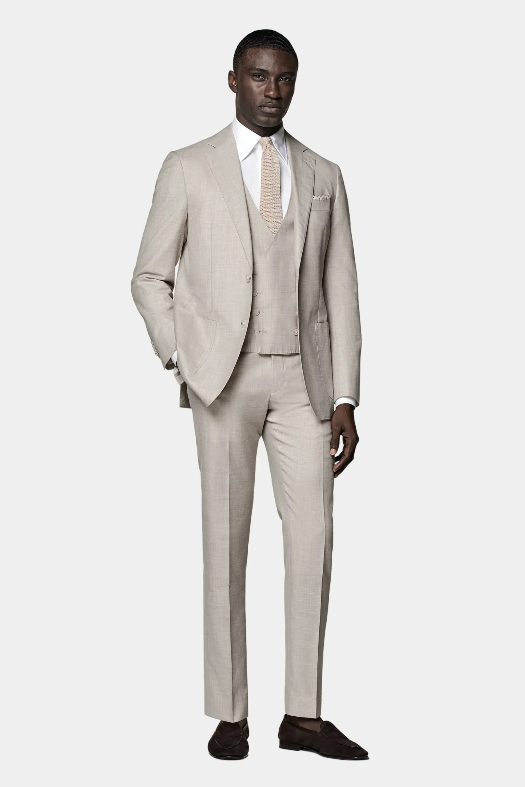 SUITSUPPLY Havana Anzug Sand-Männlich Hochzeitsanzüge