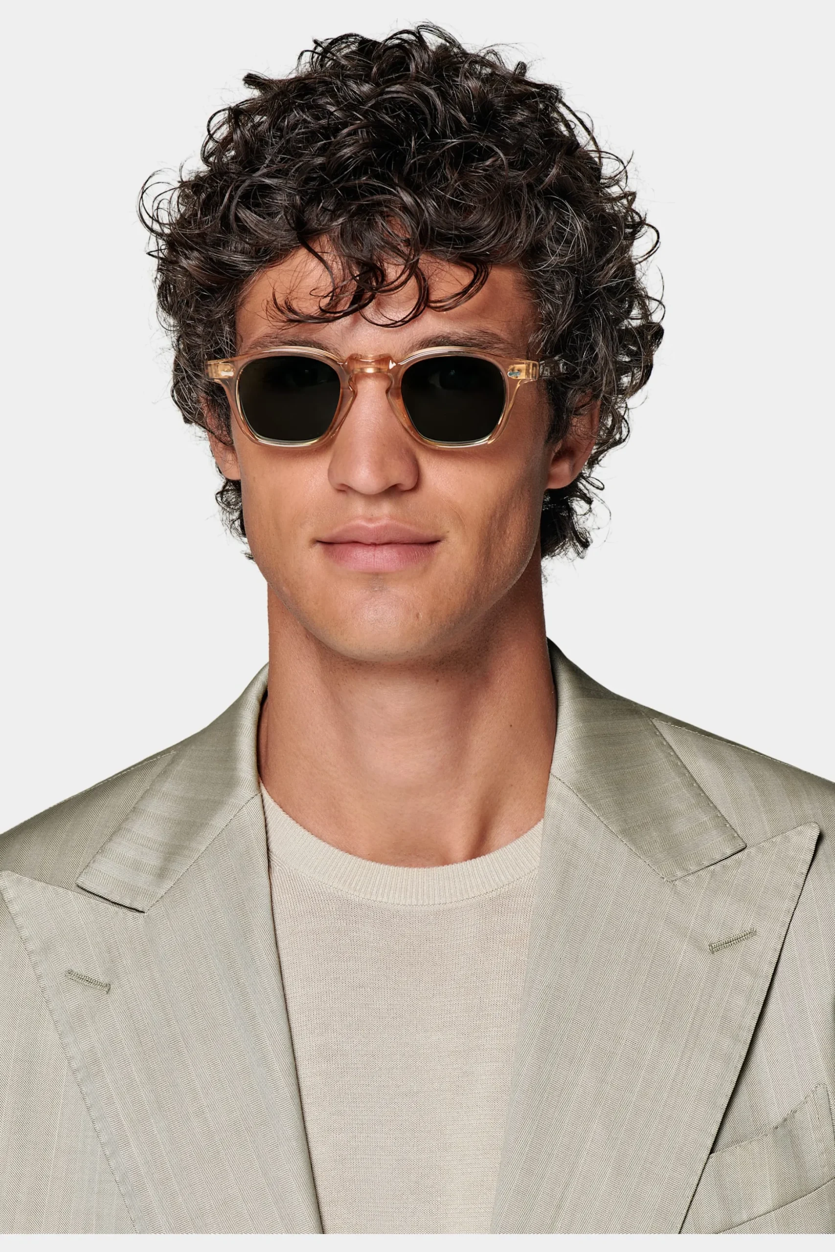 SUITSUPPLY Havana Anzug Sand Fischgrätmuster-Männlich Business Anzüge