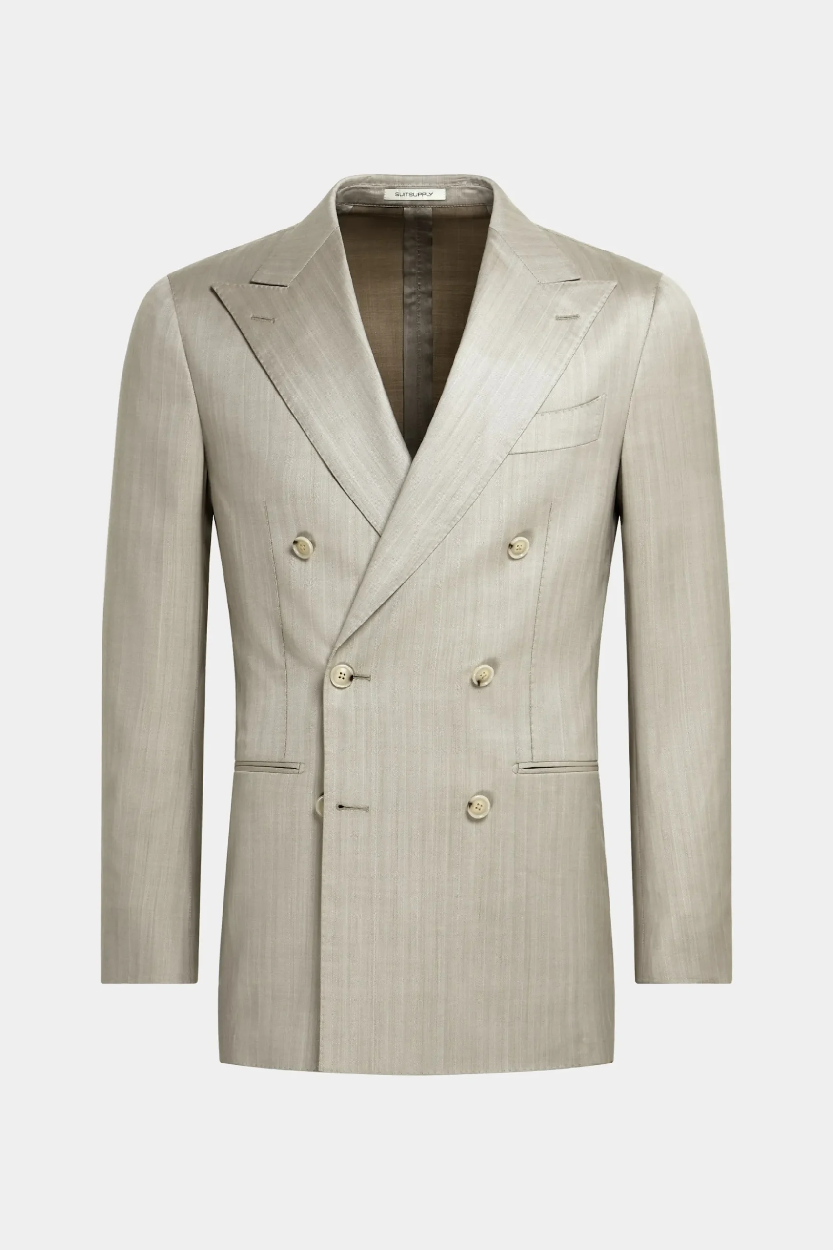 SUITSUPPLY Havana Anzug Sand Fischgrätmuster-Männlich Business Anzüge