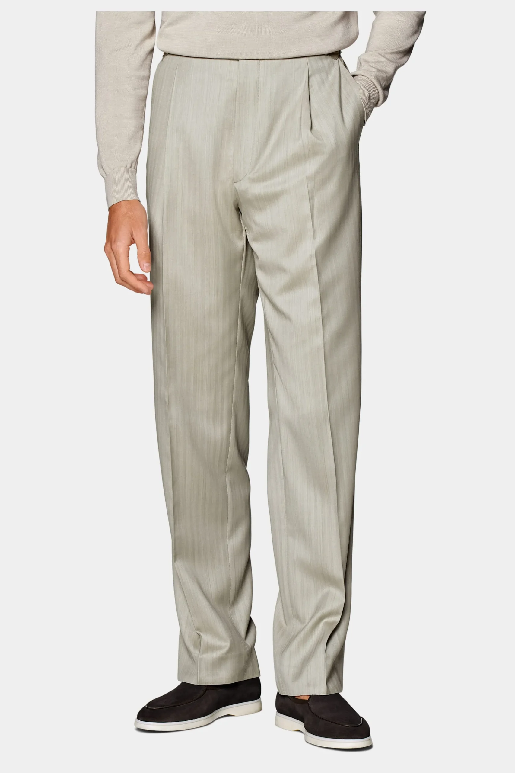 SUITSUPPLY Havana Anzug Sand Fischgrätmuster-Männlich Business Anzüge