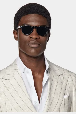 SUITSUPPLY Havana Anzug Sand Gestreift-Männlich Casual Anzüge