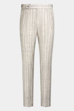 SUITSUPPLY Havana Anzug Sand Gestreift-Männlich Casual Anzüge