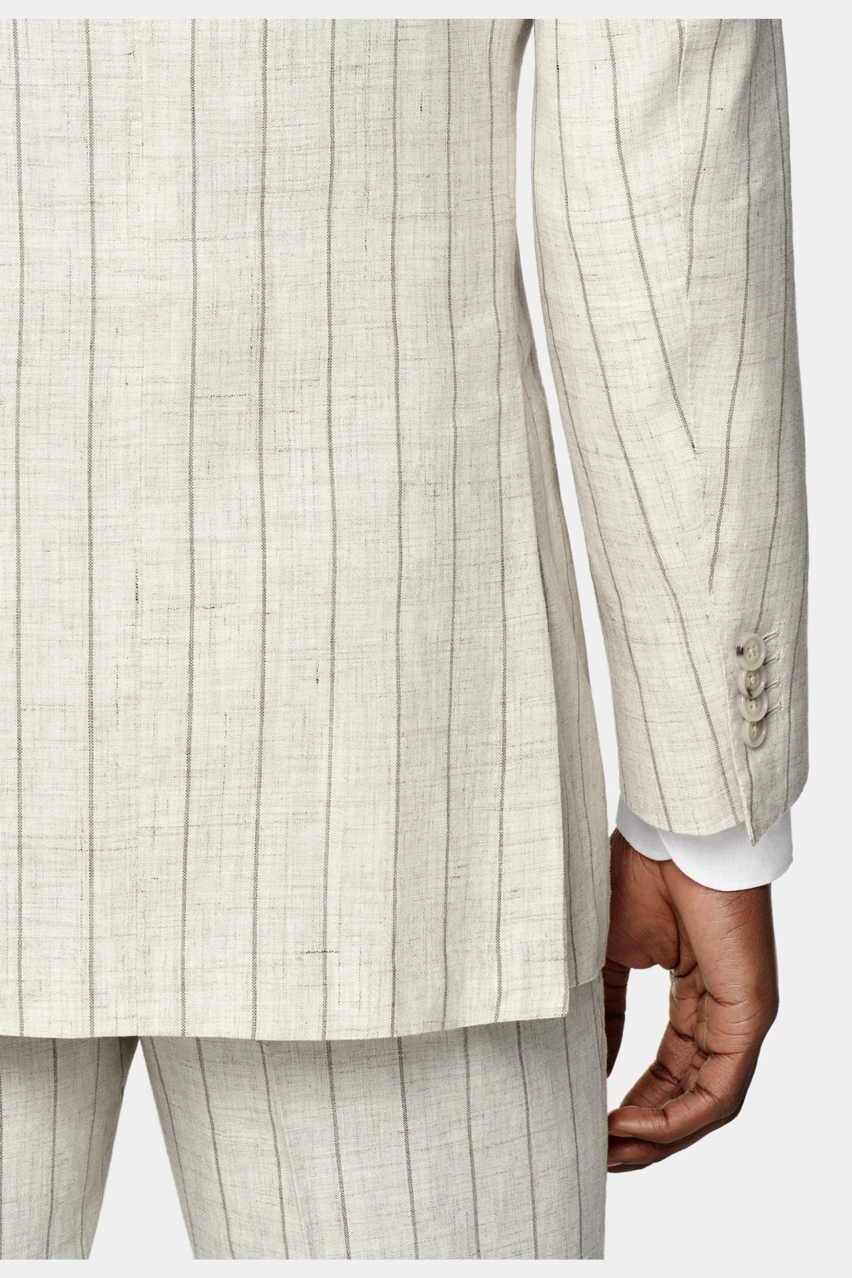 SUITSUPPLY Havana Anzug Sand Gestreift-Männlich Casual Anzüge
