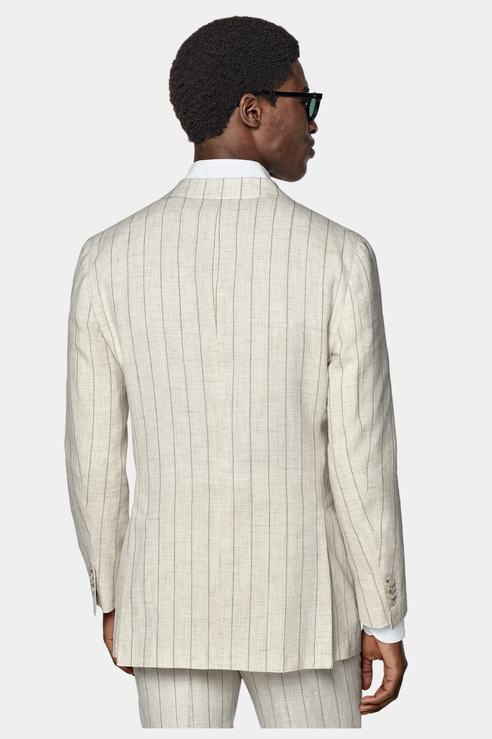SUITSUPPLY Havana Anzug Sand Gestreift-Männlich Casual Anzüge