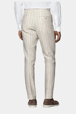 SUITSUPPLY Havana Anzug Sand Gestreift-Männlich Casual Anzüge