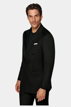 SUITSUPPLY Havana Anzug Schwarz Fischgrätmuster-Männlich Business Anzüge