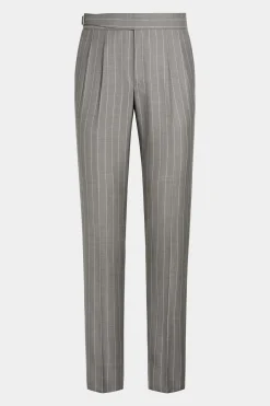 SUITSUPPLY Havana Anzug Taupe Gestreift-Männlich Casual Anzüge