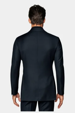 SUITSUPPLY Havana Anzugsakko Navy Birdseye-Muster-Männlich Klassische Sakkos