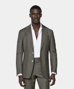 SUITSUPPLY Havana Ganzjahresanzug Mittelgrün-Männlich Formelle Hochzeit