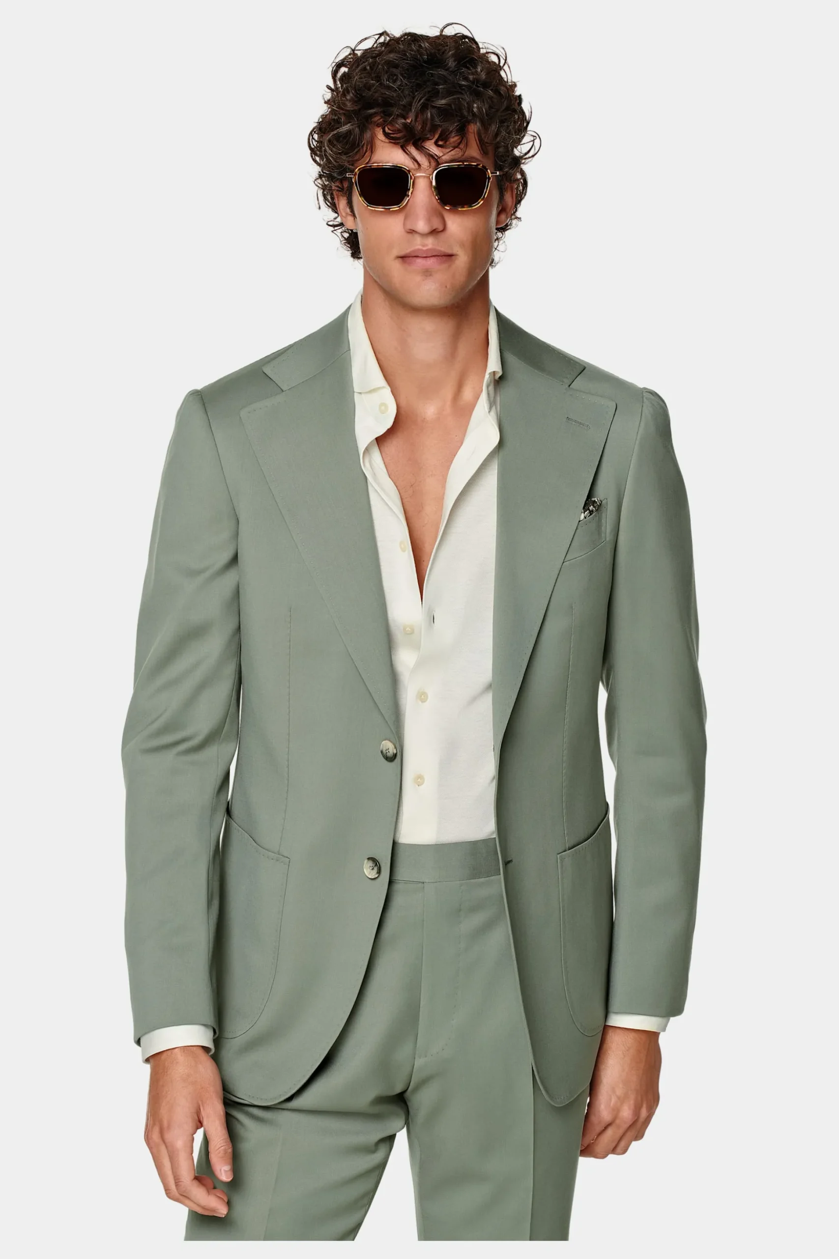 SUITSUPPLY Havana Ganzjahresanzug Mittelgrün-Männlich Formelle Hochzeit