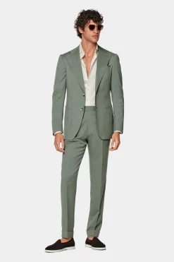 SUITSUPPLY Havana Ganzjahresanzug Mittelgrün-Männlich Formelle Hochzeit