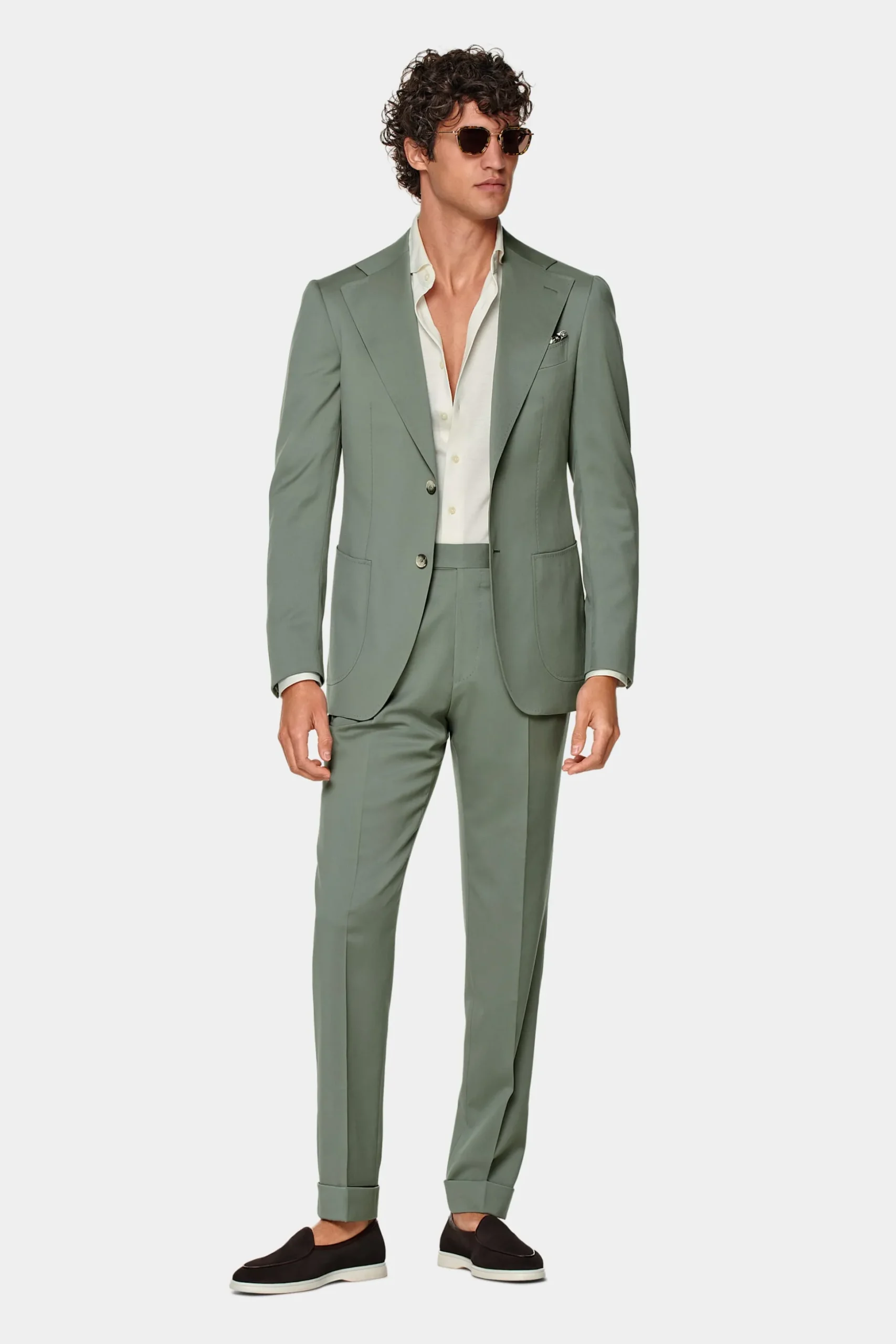 SUITSUPPLY Havana Ganzjahresanzug Mittelgrün-Männlich Formelle Hochzeit