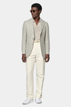 SUITSUPPLY Havana Sakko Hellbraun Hahnentrittmuster-Männlich Klassische Sakkos