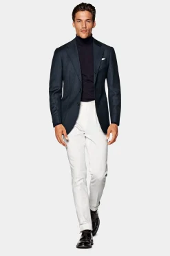 SUITSUPPLY Havana Sakko Navy Hahnentrittmuster-Männlich Klassische Sakkos