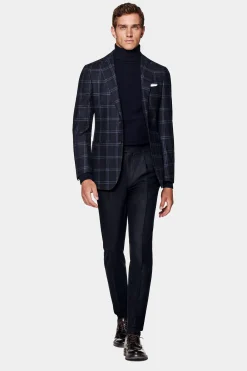 SUITSUPPLY Havana Sakko Navy Kariert-Männlich Klassische Sakkos