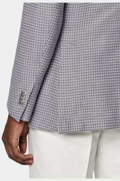 SUITSUPPLY Havana Sakko Purpur Hahnentrittmuster-Männlich Klassische Sakkos