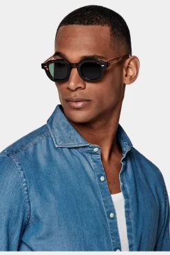 SUITSUPPLY Hemd Blau Slim Fit-Männlich Casual Hemden