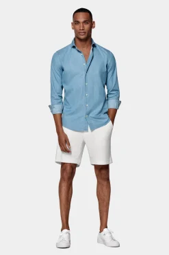 SUITSUPPLY Hemd Blau Slim Fit-Männlich Casual Hemden