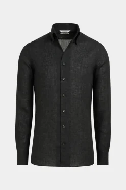 SUITSUPPLY Hemd Dunkelgrau Slim Fit-Männlich Casual Hemden
