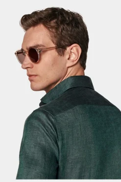 SUITSUPPLY Hemd Grün Slim Fit-Männlich Casual Hemden