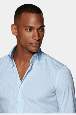 SUITSUPPLY Hemd Hellblau Gestreift Extra Slim Fit-Männlich Klassische Hemden