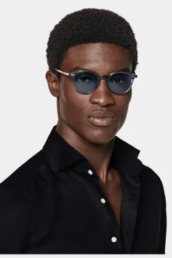 SUITSUPPLY Hemd Navy Slim Fit-Männlich Casual Hemden